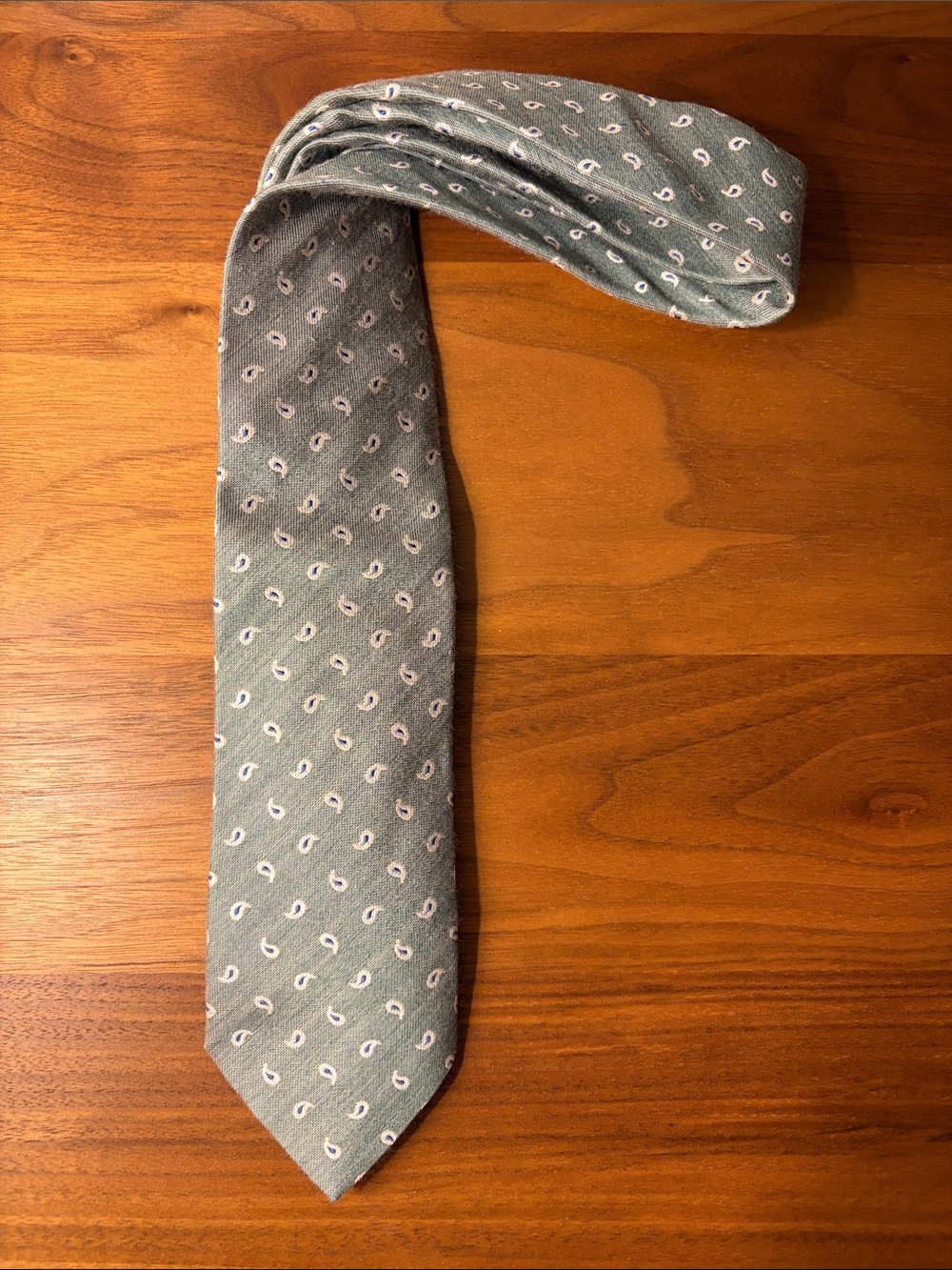 Tiger of Sweden Sage Green Paisley Silk Tie